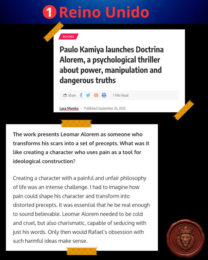 Entrevista do Paulo Kamiya no site do Luca Moreira - portal do Reino Unido.